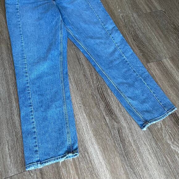 Abercrombie & Fitch Curve Love 90s Straight Ultra High Rise Medium Blue 32/14 - Picture 13 of 16